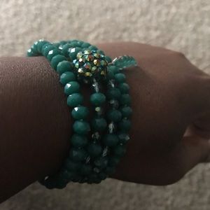 Dark Aqua stacked bracelet